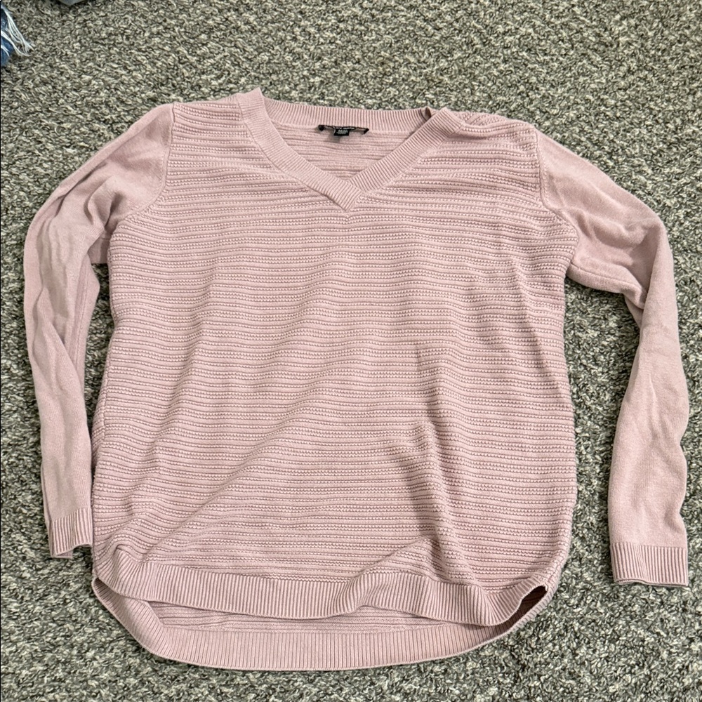 Hilary Radley Pink V-Neck Sweater